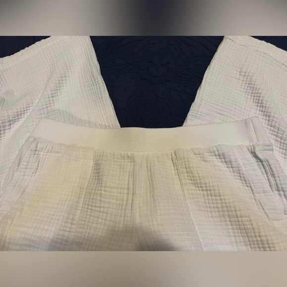 J Jill Pants Womens PL White Color Gauze Lightweight Cropped Sz Petite Lg - Picture 10 of 14